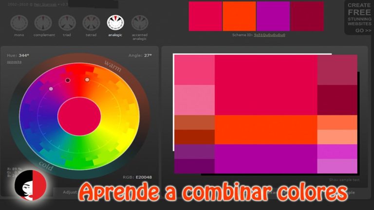 Como usar el programa de combinacion de colores Color Scheme Designer 3