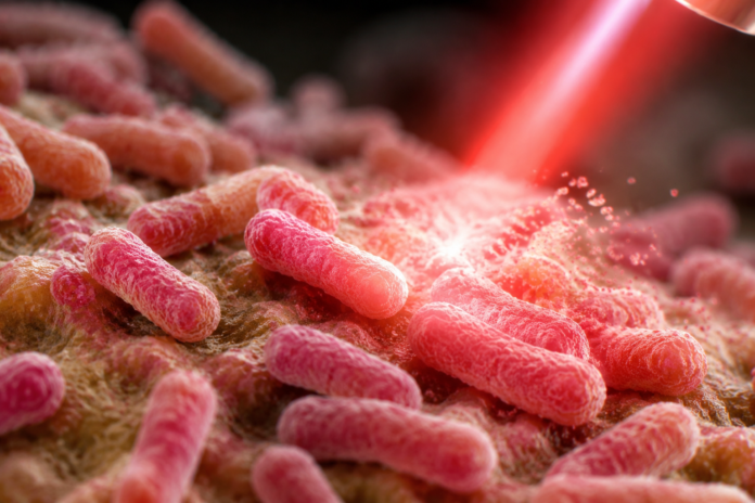 Bacterias dentales bajo luz láser
