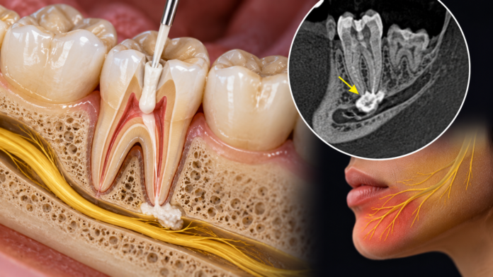 Extrusión radicular y nervio mandibular