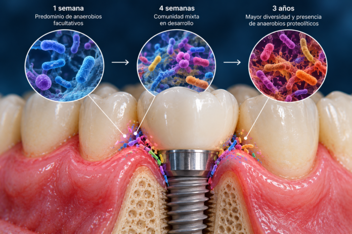 Implante dental y microbioma a través del tiempo